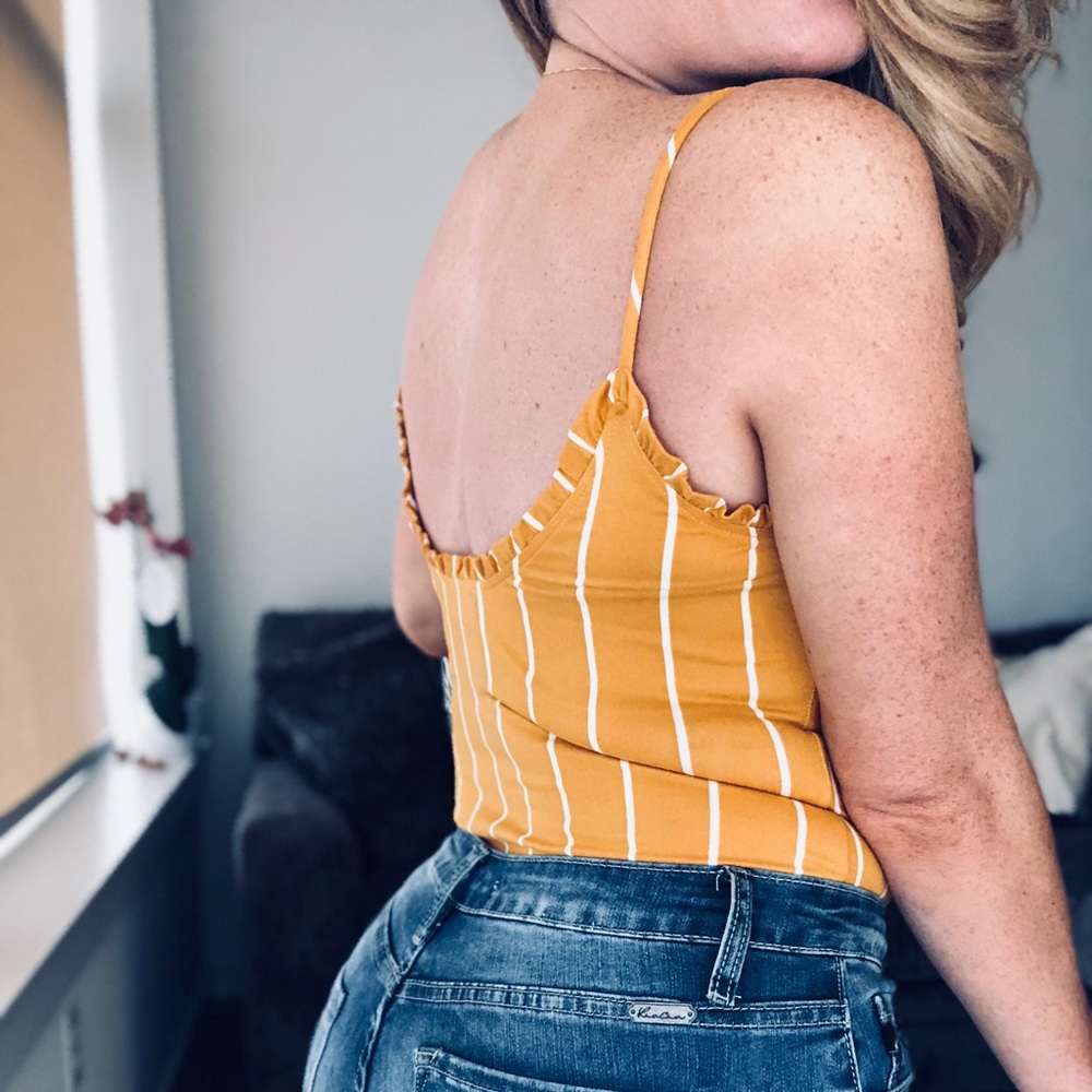 Arielle Mustard Stripe Bodysuit - Picture 4 of 4